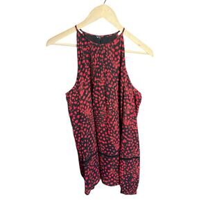 Michale Kors Red Dot Cold Shoulder Blouse Medium